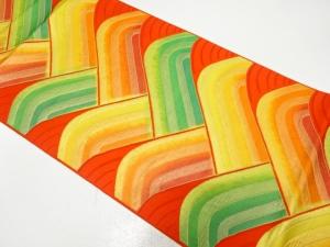 未使用品　本場筑前博多　荒波模様織り出し　名古屋帯